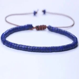 Minimalist Lapis lazuli stone bracelet